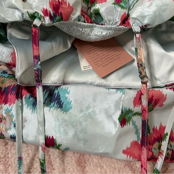 NWT BHLDN Apron-Top Jacquard Midi Dress Floral Spaghetti Strap Dress Size Small - Picture 14 of 15